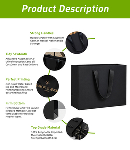 Free Design Custom Logo Matt Black Paper Clothing <b>Packaging</b> Gift Paper Bag Shopping Bag Luxury Paper Bags With Ribbon Handle - Product Image 2