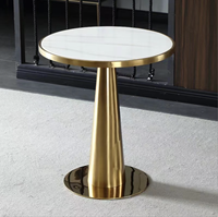 Table à manger moderne 2 places et dessus en marbre Nouveau design Mobilier rond de luxe pour café Maison Restaurant