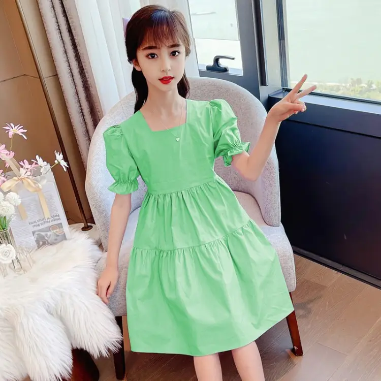 Summer new girls Korean children's skirt fashion super fairy princess middle and big children's dress summer dress