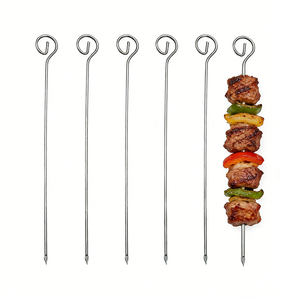 Brochetas para Carne para Barbacoa al Aire Libre, 6 Piezas, Brochetas Reutilizables de Acero Inoxidable para Parrilla, Brochetas para Kebab - Product Image 1