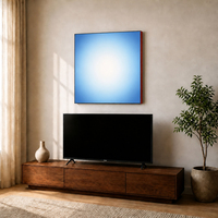 Vente en gros de peinture murale carrée ultra-fine à LED avec lumière ambiante bleue Azure, effet ciel bleu, pour la décoration de chambre à coucher