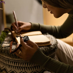 Vintage Leather Grimoire Journal with Skeleton Key Deckle Edge Paper <b>Book</b> of Shadows, Antique Spell Writing Notebooks - Product Image 4
