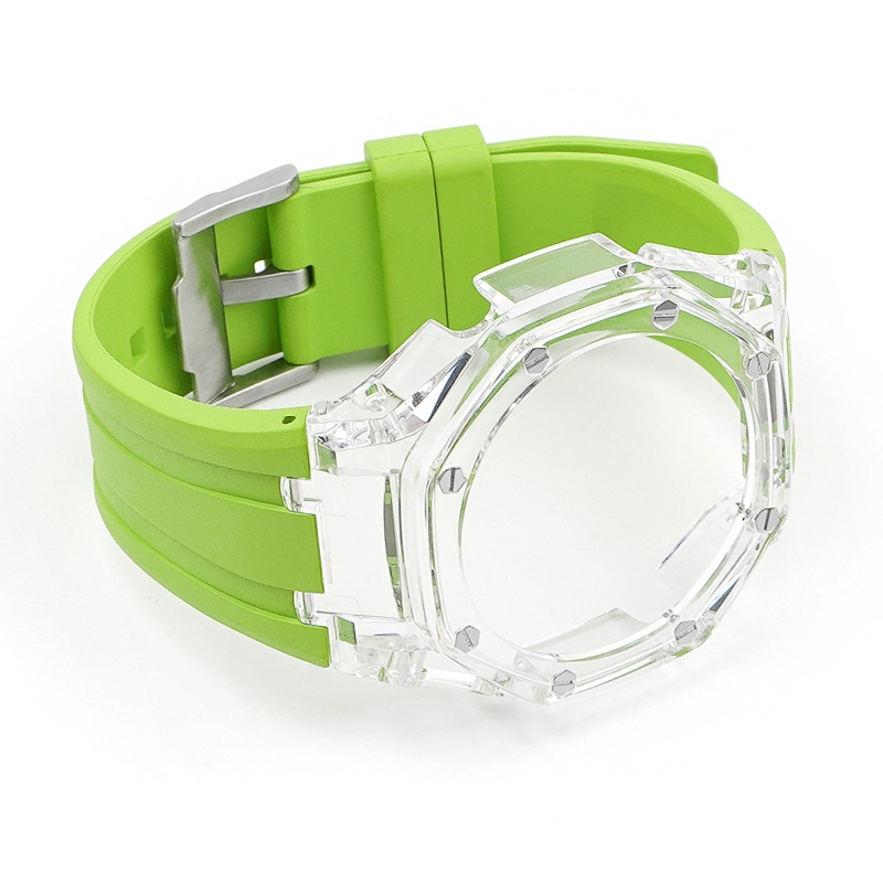 Coque transparente + vert clair