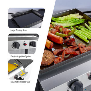 Barbecue gril poêle électrique brûleur cuisinière 2 brûleurs barbecue <span class=keywords><strong>plancha</strong></span> plaque chauffante à <span class=keywords><strong>gaz</strong></span> pour patio - Product Image 3