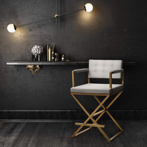 Jason Counter  Stainless steel , upholstered Durable High Bar <b>Stool</b> for Home Bar & <b>Dining</b> Room White/Gold ,Black/Gold Color - Product Image 3