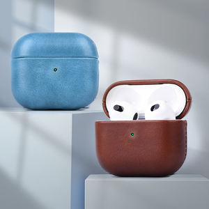 DL Lujoso LOGOTIPO personalizado OEM/ODM Precio de fábrica Precio de protección Gancho disponible Textura Crazy Horse Cuero genuino para <span class=keywords><strong>Airpods</strong></span> 2 - Product Image 1