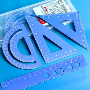 <span class=keywords><strong>Set</strong></span> Geometri Matematika dari Paduan Aluminium 4pcs Penggaris Logam Segitiga Siku-siku Busur Derajat Alat Tulis Sekolah Siswa Gambar Teknik Logo KustomOEM - Product Image 2