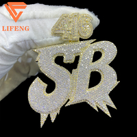 Pass Diamond Tester GRA Certifié Moissanite Diamant 925 Argent Sterling Plaqué Or Émail Flamme SWAG Lettre Pendentif