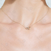 Gemnel – collier classique en argent sterling 925, or 18 carats, double cercle, dernière tendance