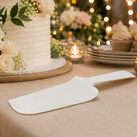 Couteau à gâteau écologique en CPLA, jetable et compostable, 187 mm, 14 g, emballage personnalisé disponible