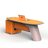 Table de bureau de direction de luxe moderne avec armoire latérale de bureau de patron de mode simple échantillon gratuit matériel en bois direct de l'usine