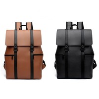 Sac à dos cylindrique unisexe en cuir PU tendance, imperméable, pour ordinateur portable, sac de voyage, sac à dos d'affaires, sac à dos scolaire, sac à dos de plein air