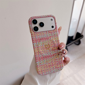Funda Magnética para Teléfono Móvil con Diseño de Arcoíris Tejido para iPhone 17 16 15 Pro Max, Tela Colorida, a la Moda, Resistente a Impactos, Cubierta Trasera Resistente - Product Image 3