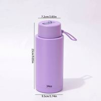 Botella de Agua Personalizada de Acero Inoxidable de 34 oz con Aislamiento al Vacío para Camping, con Tapa Abatible a Prueba de Fugas y Libre de BPA