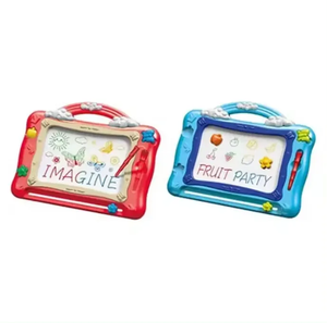 Produk laris mainan papan gambar pelangi magnetis edukasi anak-anak dengan segel dan kuas cat - Product Image 4