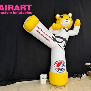 3 Metre Boyunda Özelleştirilmiş Boyutta Şişme Kaplan Karate Maskotu, Şişme Sevimli Tekvando Karakter Balonu - Product Image 4