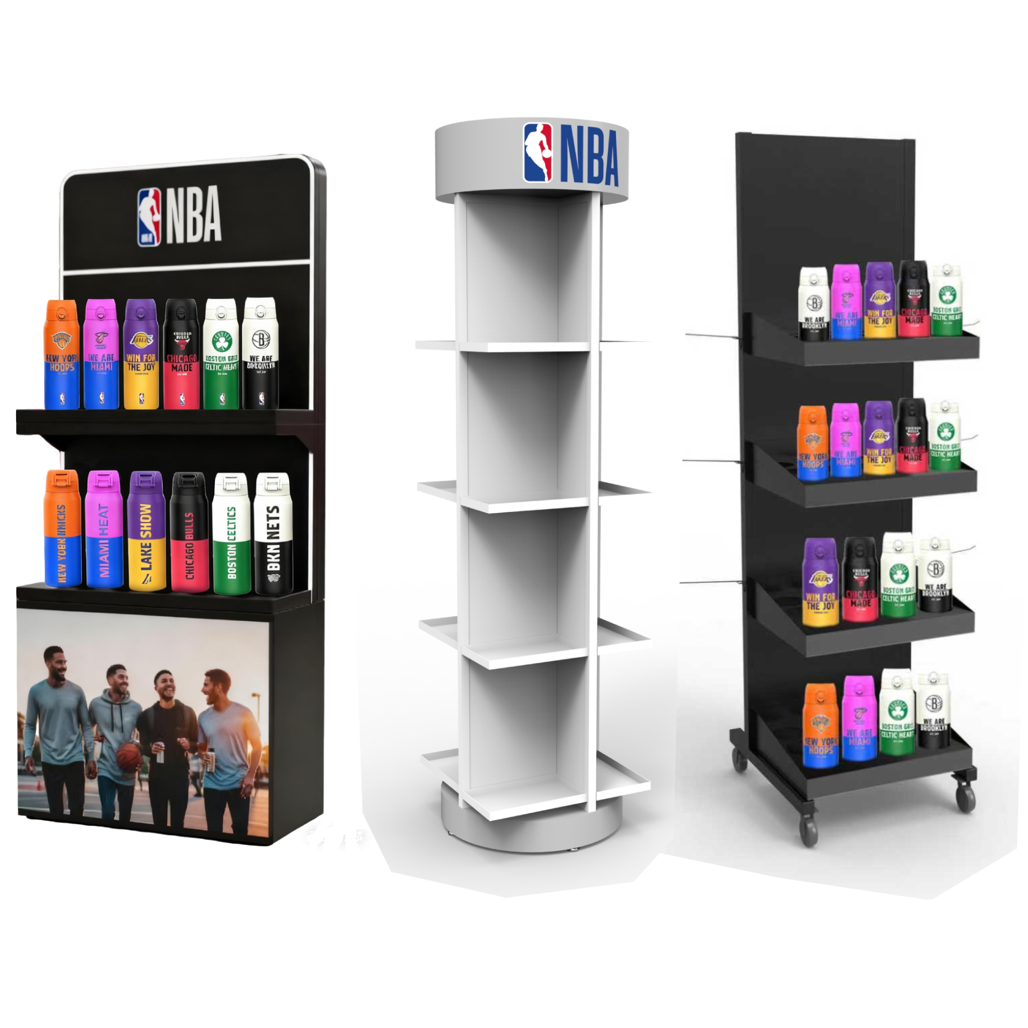 Apache Customized Thermos Display Stand for Bottle Cups Retail Shop Shelves for Sports Outdoors Product Store and Supermarket