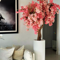 Dernier Bonsaï Artificiel Fleur de Cerisier Rose Blanc Personnalisable Tendance pour Décoration Intérieure Maison, TikTok YouTube Instagram