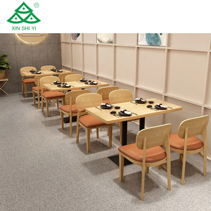 Tùy Chỉnh Thiết Kế Hiện Đại Nhà Hàng Bằng Gỗ Bàn Ăn Với Khung Bằng Gỗ Chân Ghế Bộ Nhỏ Quán Cà Phê Cửa Hàng Bọc Gian Hàng Băng Ghế Dự Bị - Product Image 5