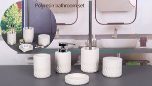 Caja de Algodón de Poliresina Ecológica de Lujo a Precio de Fábrica, con Partículas Pequeñas de Terrazo, Tapa Fácil de Limpiar, para Hisopos de Maquillaje, Coleteros, Sales de Baño - Product Image 2