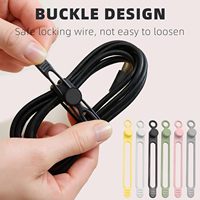 Attaches de câbles réutilisables en silicone élastique avec verrouillage pour regrouper et fixer les écouteurs/chargeurs de téléphone