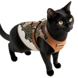 Pabrik Perlengkapan Hewan Peliharaan, Rompi Kucing Bersulam, Jaket <span class=keywords><strong>Harness</strong></span> untuk Berjalan, Anti Lepas - Product Image 2