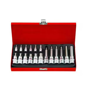 PEAMARTOOLS 19 buah Set Aksesori termasuk sambungan Universal, adaptor, batang ekstensi, kunci pas pegangan T, dan soket geser - Product Image 1