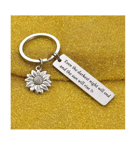 Anche la notte più scura finisce e il sole Rise girasole portachiavi portachiavi motivazionale portachiavi regalo per i <span class=keywords><strong>migliori</strong></span> amici - Product Image 5