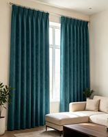 Tissu de rideau occultant jacquard froissé YC, largeur 280-320 cm, polyester texturé, matériau de rideau de luxe léger