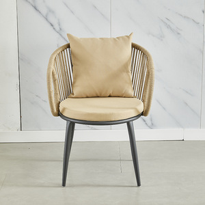 Moderno 3 pezzi Set di mobili da giardino in corda intrecciata per tutte le stagioni all'aperto <span class=keywords><strong>bistrot</strong></span> di conversazione con cuscini per cortile - Product Image 5