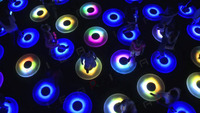Lampe LED interactive RGB 3-en-1 étanche IP67 pour carrelage encastré, idéale pour décorer les parcs d'attractions et les pistes de danse