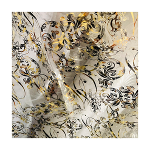 Cổ Phiếu Rất Nhiều Giá Thấp MOQ Vàng Dập Lá Lưới Vải Mềm Sáng Bóng Glitter Vải Tuyn Lưới Nhiều Loại Thiết Kế - Product Image 1