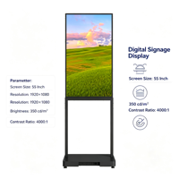 Écran publicitaire LCD vertical double face sur pied, adapté aux commerces de détail, aux restaurants, aux centres commerciaux, etc.