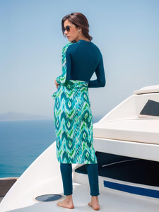 Muslim Swimwear Women Full Body Coverage Burkini 2 Piece Set Washed Quick Dry Custom Logo Bulk Wholesale - Product Image 4