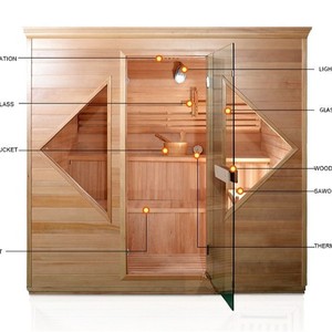 <span class=keywords><strong>Sauna</strong></span> Tradicional Finlandesa de Madera Maciza para 4 Personas, Interior - Product Image 4