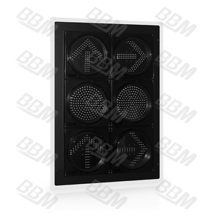 إشارة مرور LED بقطر 300 مم بعدسة شفافة، مع كرة حمراء وصفراء وسهم للانعطاف لليمين، تصنيف المتجر: ممتاز - Product Image 5