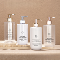 Flacon cosmétique en PET épaissi 250ml 300ml 500ml avec pompe à lotion électroplaquée, impression sur mesure pour shampoing et gel douche
