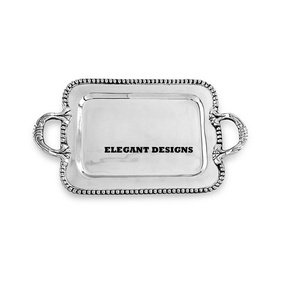 Plateau de service en laiton fait main de haute qualité plat décoratif fantaisie en forme de rectangle pour les occasions alimentaires plateau de service en gros - Product Image 1