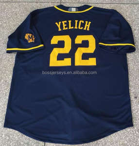 Camiseta Cosida de los Equipos de Béisbol Estadounidenses de la Nueva Temporada 2025/26 para Hombre # 22 Yelich # Uniforme de Béisbol de los <span class=keywords><strong>Milwaukee</strong></span> Brewers Número 11 de Chourio - Product Image 4