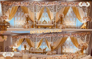 Décoration classe pour réception de mariage, accessoires de scène, en Fiber, pour célébration de mariage, modèle de styliste asiatique, installation londres - Product Image 3