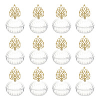 Boîte à bonbons en plastique Luckygoods ZK260606 Gold Palace pour décorations de mariage et rangement de bonbons, conteneur de rangement de bijoux, vente en gros