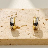 Boucles d'oreilles en laiton multicolores en forme de C haut de gamme comme accessoires de mode