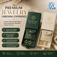 Boîte à bijoux rigide personnalisée en gros avec bouton-pression, pochette en cuir pour bagues, boucles d'oreilles, colliers, coffret cadeau de luxe
