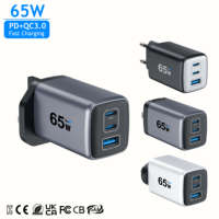 Adaptateur Secteur Mural Portable Mini Charge Rapide 65W PD QC GaN USB Type C KYT AVS pour Ordinateur Portable, Téléphone, iPhone Apple Samsung