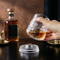 Verre à whisky rotatif à 360° à motif diamant, verre à liqueur en cristal tournant, verres à boire créatifs pour la décompression en bar