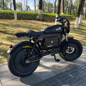 Motocicleta Urbana Negra de 3000W con Batería de 60V50AH, Suspensión Neumática Mejorada y Velocidad de 85km/h, Fabricante Original, Personalización Gratuita - Product Image 3