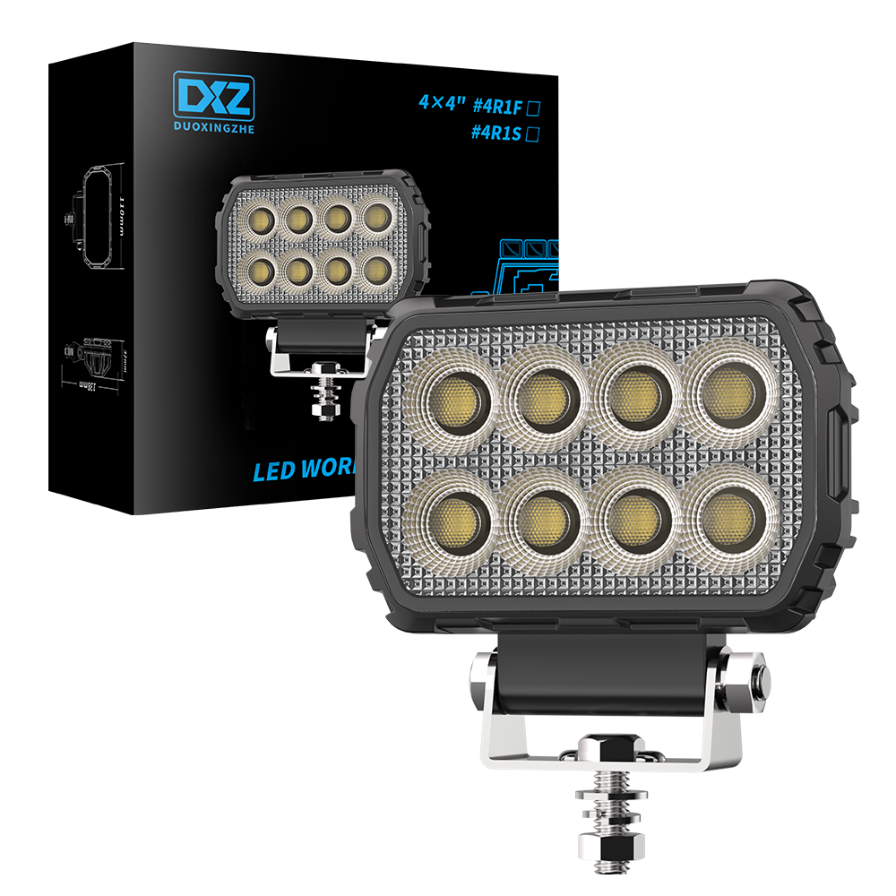 DXZ 2025 New 4.5Inch Square Driving Floodlight Waterproof LP68 Work Led Headlights Flood Flash Working Lights for Tractors