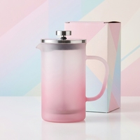 Cafetière à piston en verre borosilicate rose personnalisée, nouveau style, pour la maison