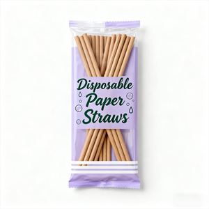 Pailles en papier jetables à prix abordable, grandes, blanches, de qualité alimentaire, pour Noël, personnalisables - Product Image 2