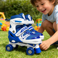 Patins à roulettes classiques bleus à 4 roues réglables ZHOYA SPORT pour enfants débutants avec roulements ABEC-7 et roues en PU